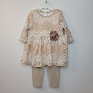 Kids lace dress with leggins marmellata